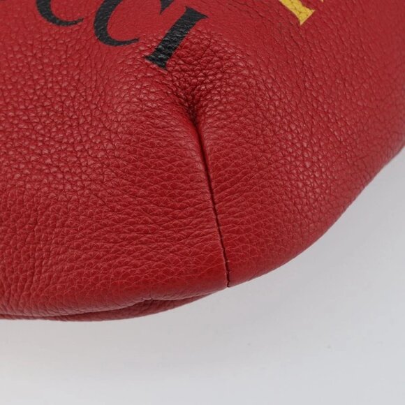 GUCCI Web Sherry Line Body Bag Leather Red 530412 Auth 146075 - Picture 5 of 16